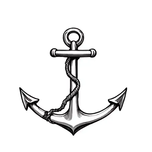 Anchor Tattoo For A Men's Thigh