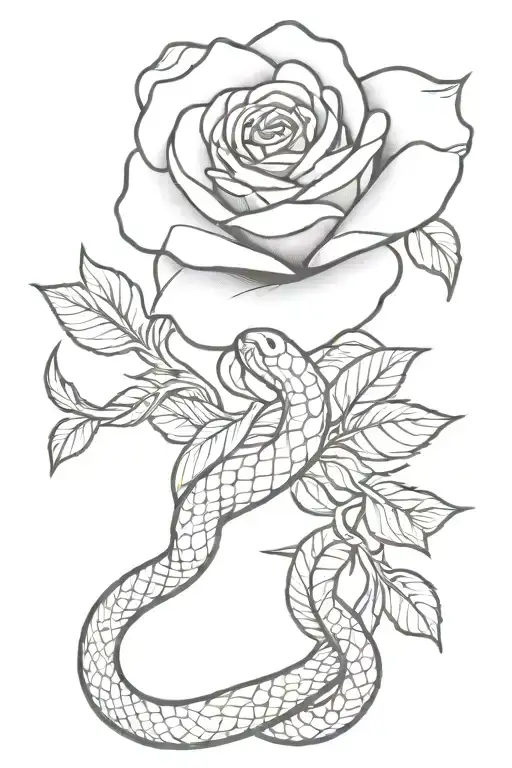 Snake With Rose