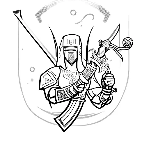 A Futuristic Video Game Character Wielding A Sword