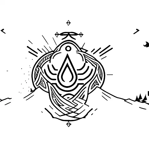 Dominant Alpha Male Symbol In Mountain With Bdsm Symbol