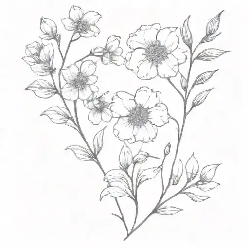 November October July Birth Flowers Intertwined