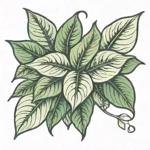 Pothos Plant Top View