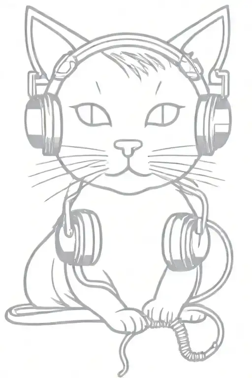 Cat Wearing Headphones