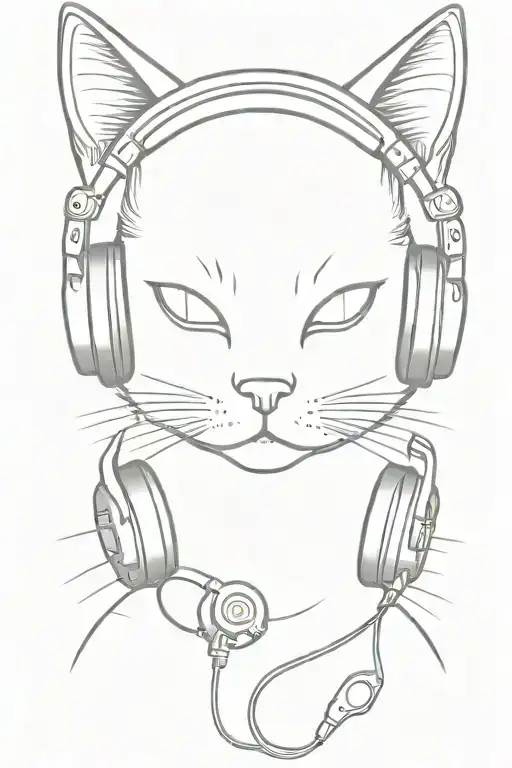 Cat Wearing Headphones
