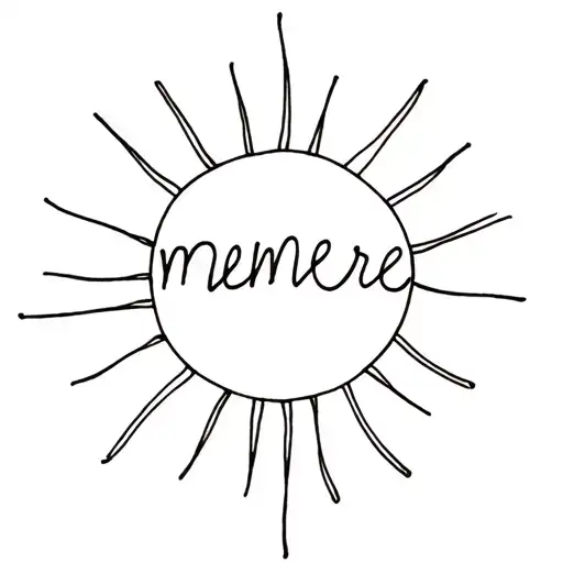 Sun With The Words Memere In Cursive Writing