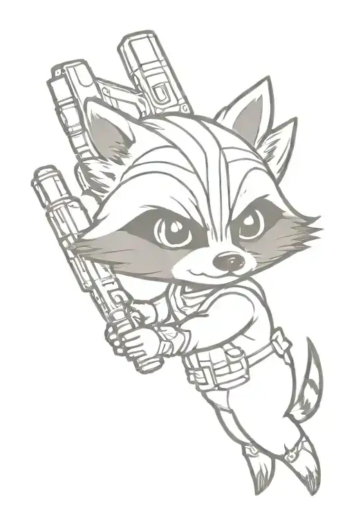 Baby Rocket Raccoon Guns