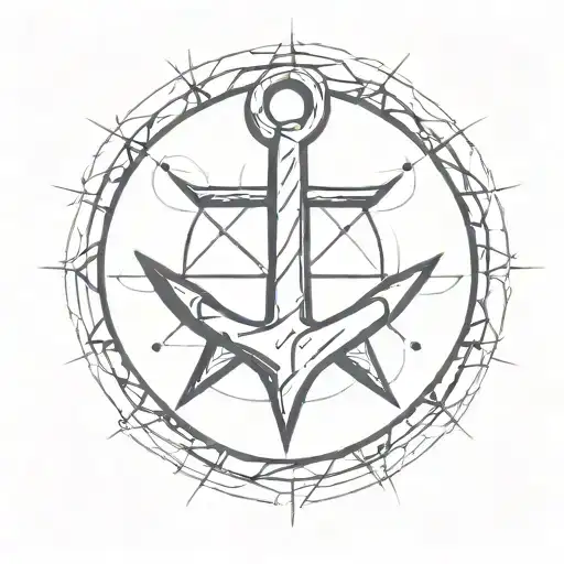 Anchor In A Five-pointed Star