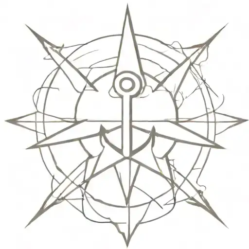 Anchor In A Five-pointed Star