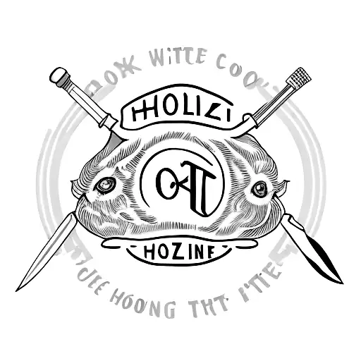 A Small Tattoo Of A Cooking Knife With The Word 'Hozier' Engraved On The Handle