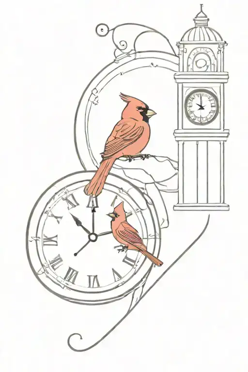 Cardinal And Clock Tower