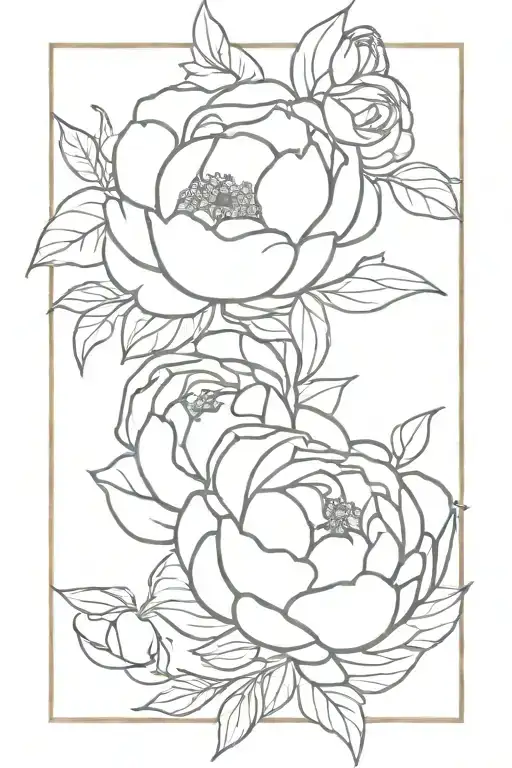 Flower Bouqet Peony And Rose Intertwined