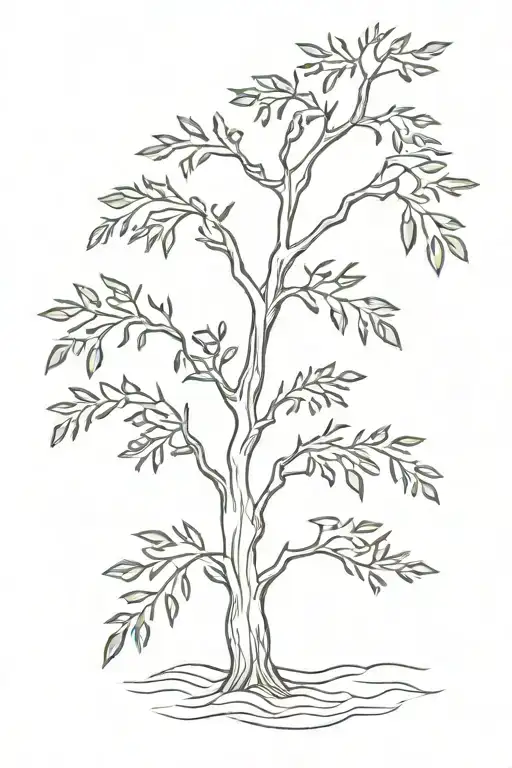 Myrtle And Cypress Tree Intertwined