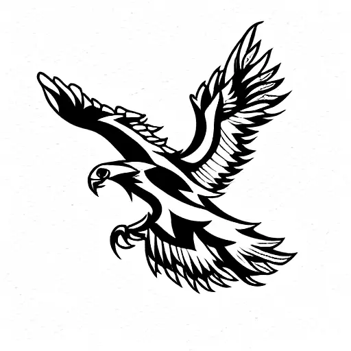 A Black Eagle And A White Eagle Merged