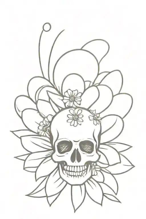 Daisy With Skull Center