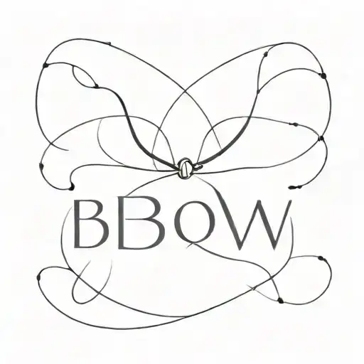 The Word 'Bow' Creatively Integrated Into A Minimalist Logo Design