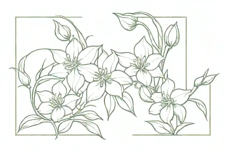 Daffodil And Lily Of Valley Symmetrical Pattern