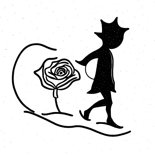 The Little Prince With His Rose