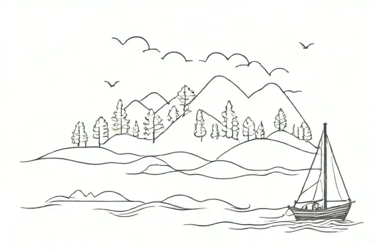 Lake And Boat Fishing