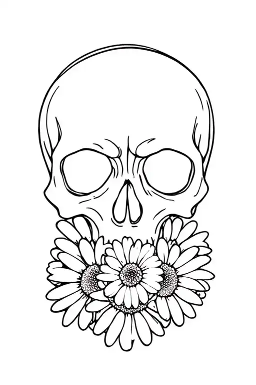 Skull Daisy Flowers