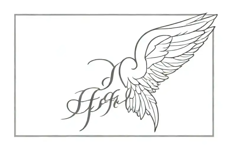 Angel Wings With The Name Jeff In The Middle