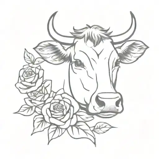 Cow With Crown Of Tender Roses