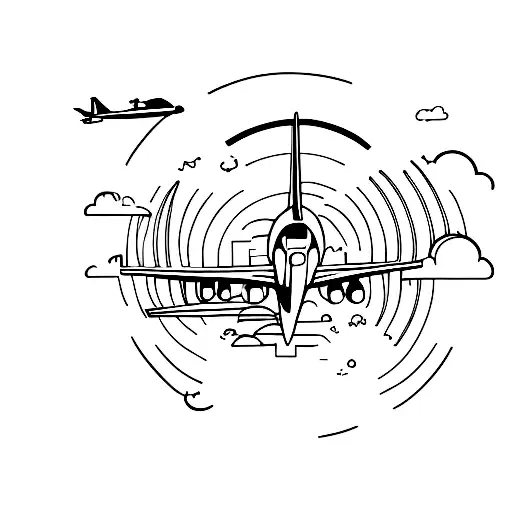 Plane Flying To Moon