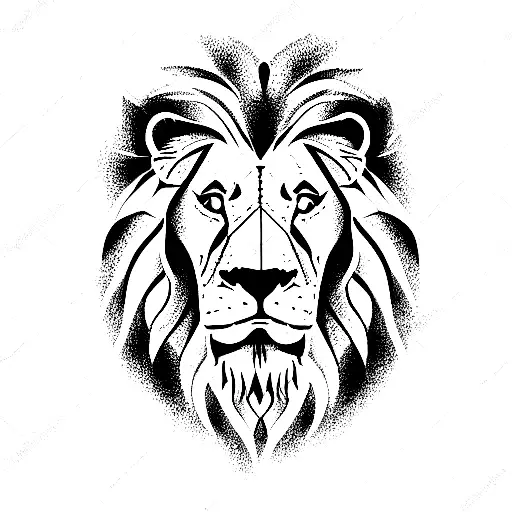 Minimalist Male Lion Singing Into Micrphone