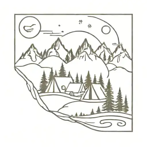 Sheet Music Filled With Forest And Camping Landscapes