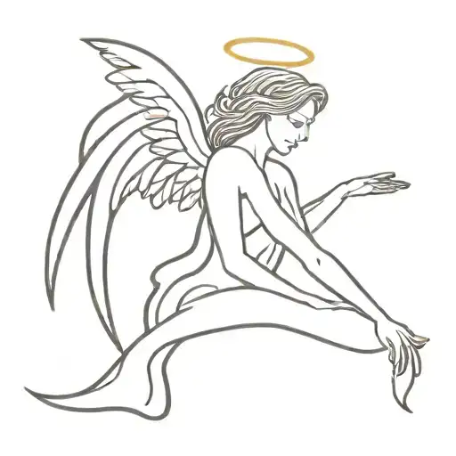 Angel With Area For Name Written