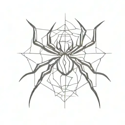 Spider And Kanji Symbol