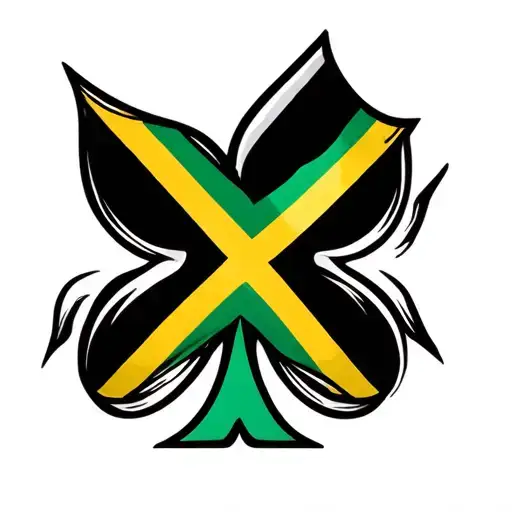 Spade With Jamaican Flag Incorporated