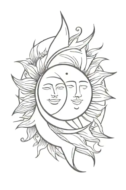 Sun And Moon Merging Together