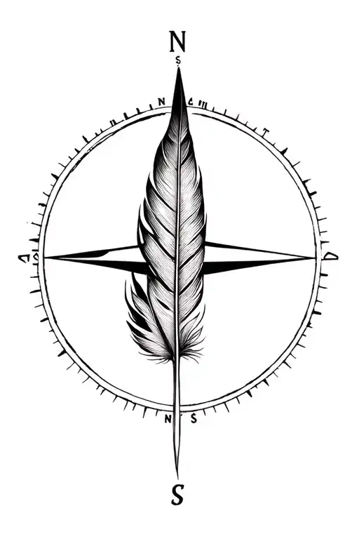 Pen Feather And Compass