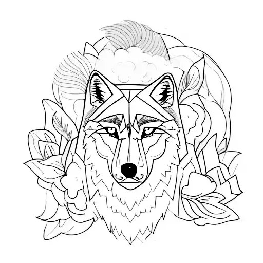 Sketch-style Portrait Of A Wolf