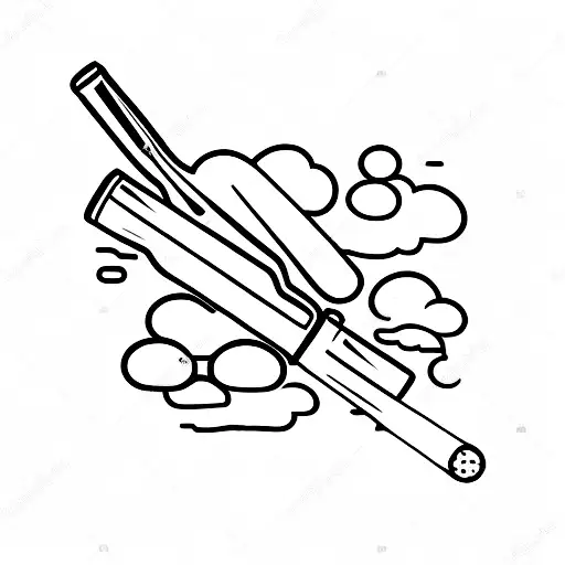 Baseball Bat And Coca-cola Bottle Crossed In A Minimalist Style