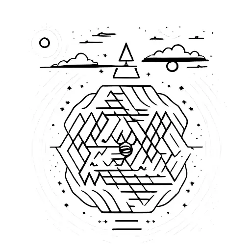 Physiotherapy Symbol Merged With A Night Sky