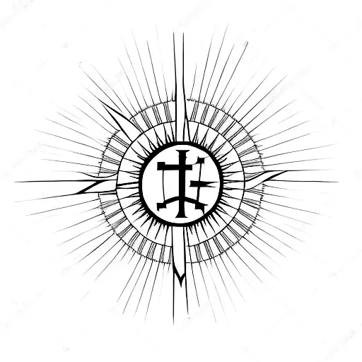 Christian Cross With The Sun In Background