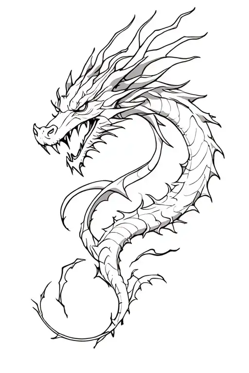 Dragon Wrapped Loosely Lightning Striking