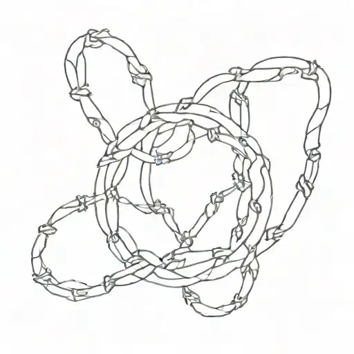 Chains Intertwined With Minimalist Demon Silhouettes