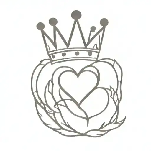 Heart With Crown And Family