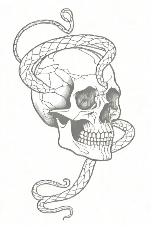 Skull With Snake