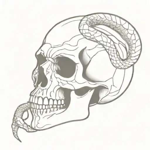 Skull With A Snake
