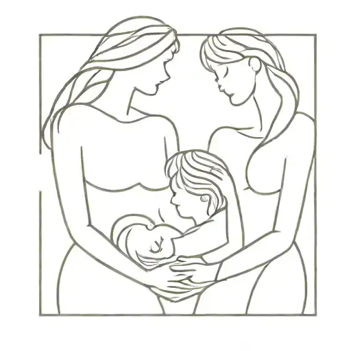 Mother And 2 Daughters