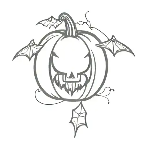 Small Pumpkin And Bats