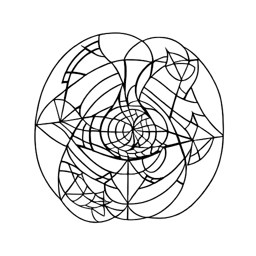 A Geometric Representation Of A Trumpet With Abstract Patterns