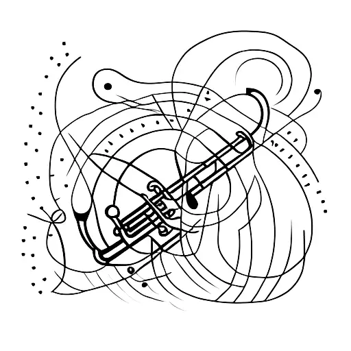 Very Simplistic Trumpet With Abstract Lines