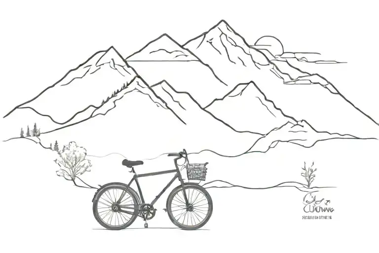 Bicycle And Mountain Landscape