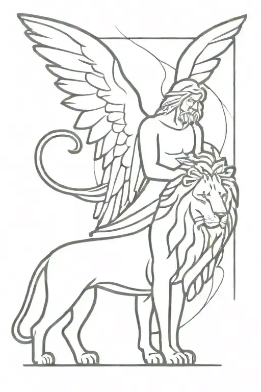 Angel Of The Lord And Lion