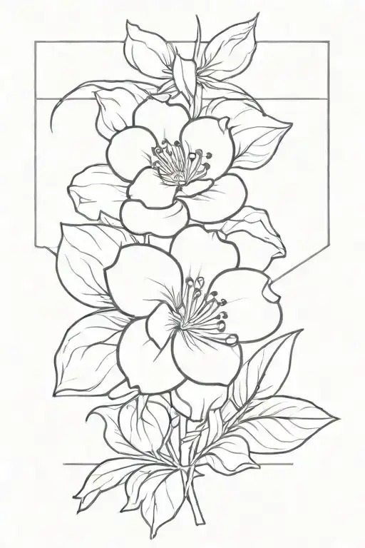 Birth Flower May August And Febuary Tied Together With A Bow