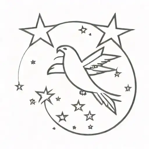 Seljuk Two Headed Eagle Moon And Star Constellation
